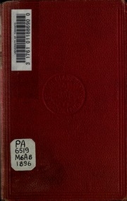 The Eight Book Of The Metamorphoses. Expurgated Ed., With Introd. And Notes By Charles Haines Keene