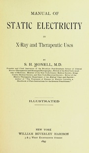 Manual Of Static Electricity In X-ray And Therapeutic Uses
