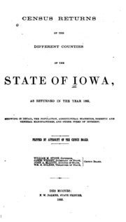 Census Returns Of The Different Counties Of The State Of Iowa, As Returned In The Year 1865