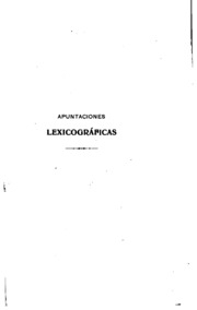Apuntaciones lexicográficas