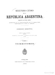 Segundo censo de la República Argentina mayo 10 de 1895 = Second recensement de la République argentine 10 mai 1895