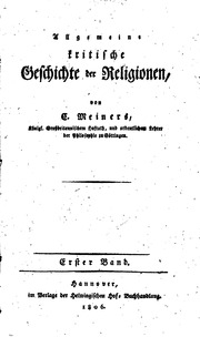 Allgemeine Kritische Geschichte Der Religionen