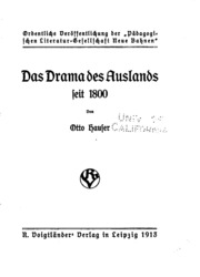 Das Drama Des Auslands Seit 1800