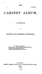 The Cabinet Album: A Collection Of Original And Selected Literature