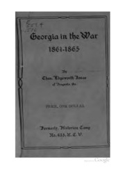 Georgia In The War, 1861-1865