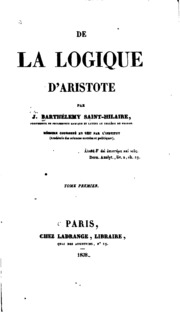 De La Logique D'aristote