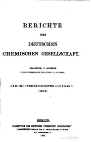 Berichte Der Deutschen Chemischen Gesellschaft