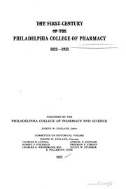 القرن الأول من كلية الصيدلة في فيلادلفيا ، 1821-1921