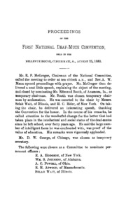 Proceedings Of The National Convention Of Deaf-mutes (1st -2nd)