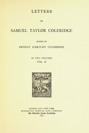 Letters Of Samuel Taylor Coleridge