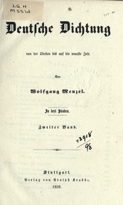 Deutsche Dichtung von der ältesten bis auf die neueste Zeit
