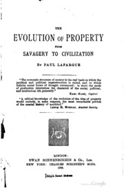 The Evolution Of Property From Savagery To Civilization