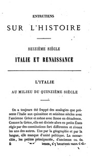 Entretiens sur l'histoire du XVIE siècle