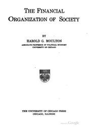 The Financial Organization Of Society ..