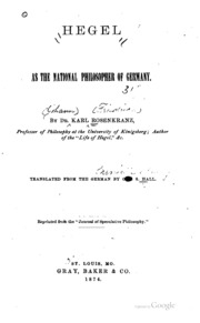 Hegel, As The National Philosopher Of Germany