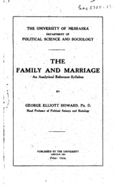 The Family And Marriage: An Analytical Reference Syllabus