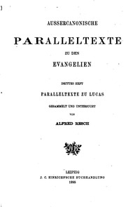 Aussercanonische Paralleltexte Zu Den Evangelien