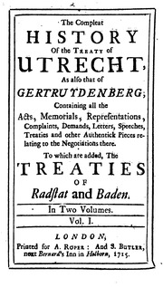The Compleat History Of The Treaty Of Utrecht