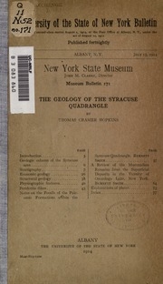 The Geology Of The Syracuse Quadrangle
