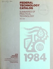 Federal Technology Catalog : Summaries Of Practical Technology