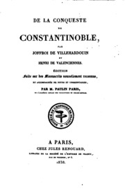 De La Conqueste De Constantinoble