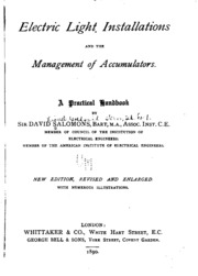 Electric Light Installations And The Management Of Accumulators