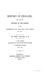 A History Of England From The First Invasion Of The Romans To The Accession Of William & Mary In ...