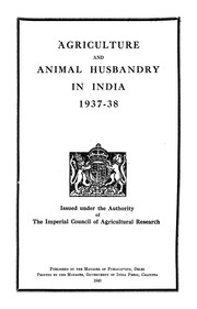 Agriculture And Animal Husbandry In India 1937 1938