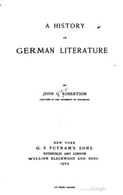 A History Of German Literature