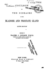 Coulson On The Diseases Of The Bladder And Prostate Gland