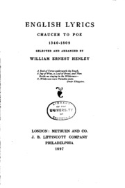 English Lyrics, Chaucer To Poe, 1340-1809