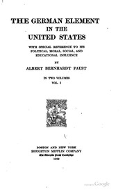 The German Element In The United States
