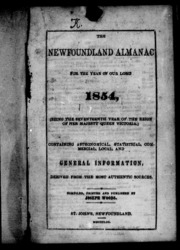 تقويم نيوفاوندلاند لعام 1854: هو العام السابع عشر من حكم صاحبة الجلالة الملكة فيكتوريا ، ويحتوي على معلومات فلكية وإحصائية وتجارية ومحلية وعامة ، مستمدة من أكثرها أصالة.