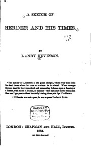 A Sketch Of Herder And His Times