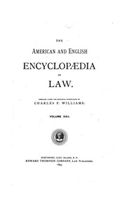 The American and English encyclopædia of law ..