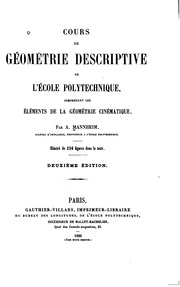 Cours de géométrie descriptive de l'École polytechnique, comprenant les éléments de la géométrie cinématique