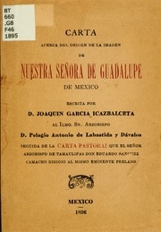 Carta acerca del origen de la imagen de Nuestra Señora de Guadalupe de México