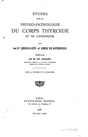 Etudes Sur La Physio-pathologie Du Corps Thyroide Et De L'hypophyse