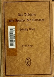 Aus Dichtung und Sprache der Romanen; Vorträge und Skizzen