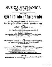 Musica Mechanica Organoedi. Berlin, 1768