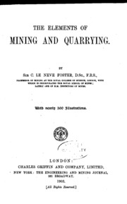 The Elements Of Mining And Quarrying
