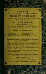 Catalogue des livres français qui se donnent en lecture chez P. Rolandi : 20 Berners Street, Oxford Street, Londres