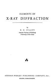 Elements Of X Ray Diffraction