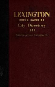 Baldwin's Lexington, North Carolina, City Directory [1937]
