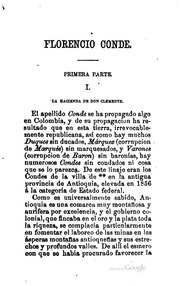 Florencio Conde, escenas de la vida Columbiana; novela original