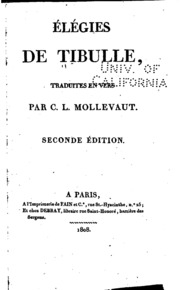 Elégies de Tibulle