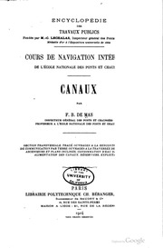 Cours de navigation intérieure de l'École nationale des ponts et chaussées; canaux