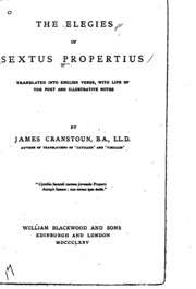 The Elegies Of Sextus Propertius