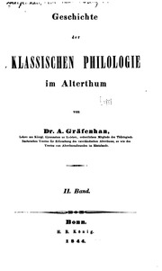 Geschichte Der Klassischen Philologie Im Alterthum
