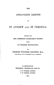 The Anglo-saxon Legends Of St. Andrew And St. Veronica